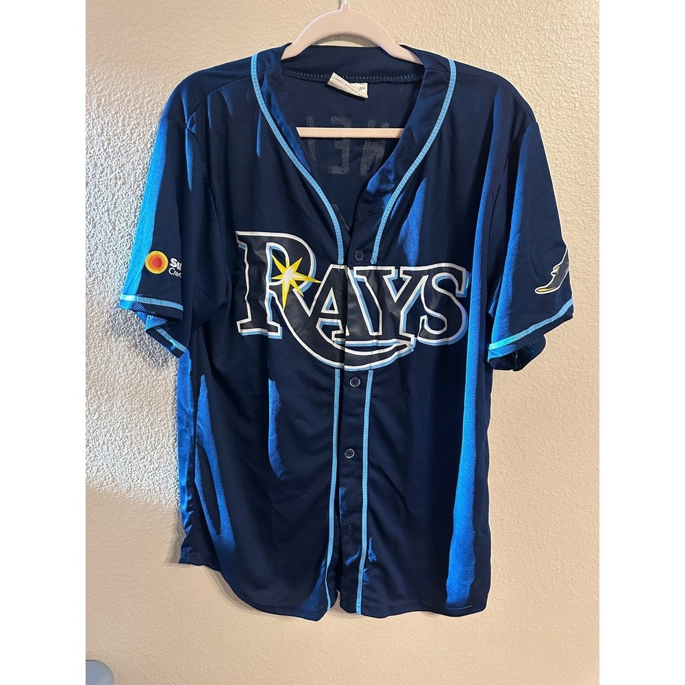 Tampa Bay Rays Baseball Jersey Suncoast Credit Union MLB Navy Blue